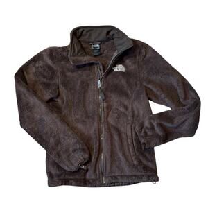 THE NORTH FACE WOMENS Zip up FLEECE, size women's Small. Fuzzy & Warm!! Brown